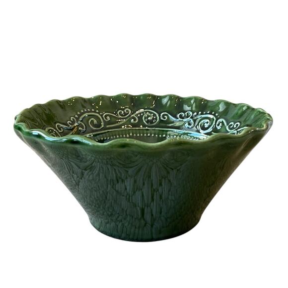 (4)  Maioliche Jessica Made in Italy Salad Bowls 7" Christmas Holiday Green - Picture 15 of 16